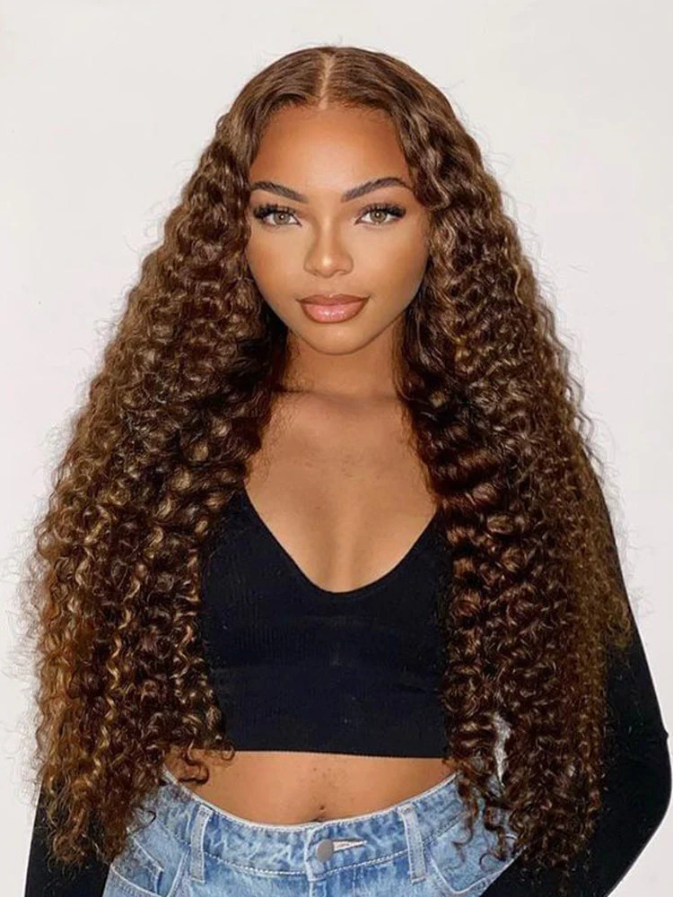 [Clearance Sale] Pre-cut Swiss Lace Water Wave Wear Go Highlights Ombre Hair Glueless Wig - Image 5