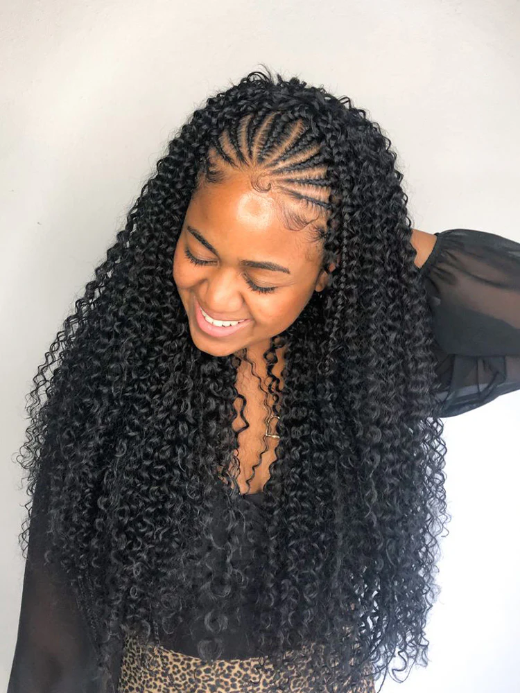 CurlyMe Kinky Curly Crochet Human Hair Boho Braids Miracle Knots Pre-Looped Reusable Feather Crochet Hair Extensions - Image 3