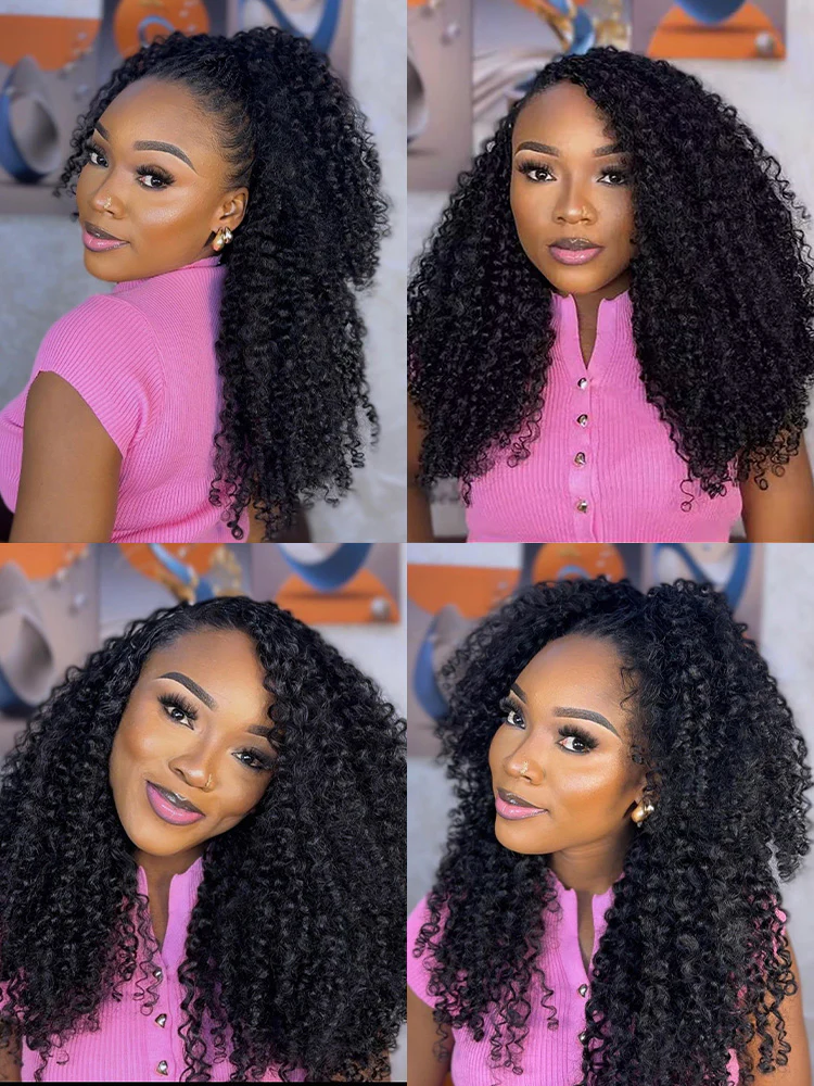 CurlyMe Kinky Curly Crochet Human Hair Boho Braids Miracle Knots Pre-Looped Reusable Feather Crochet Hair Extensions - Image 5