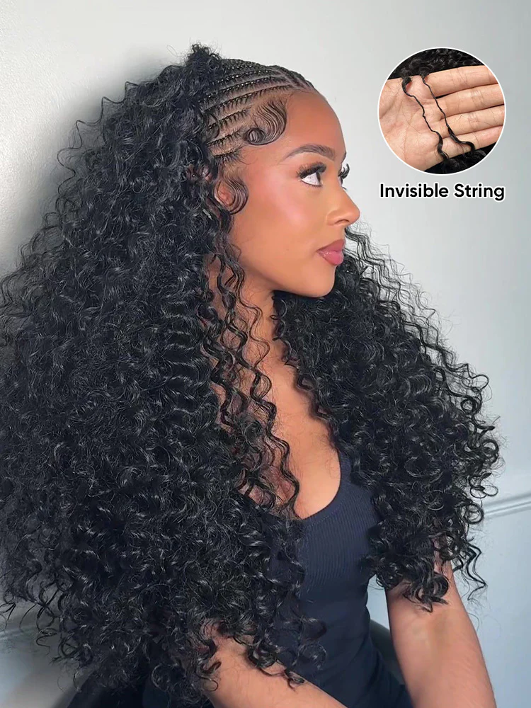 CurlyMe Water Wave Crochet Human Hair Feathers Boho Braids with Miracle Knots Pre Separated 100% Raw Real Hair Extensions - Image 3