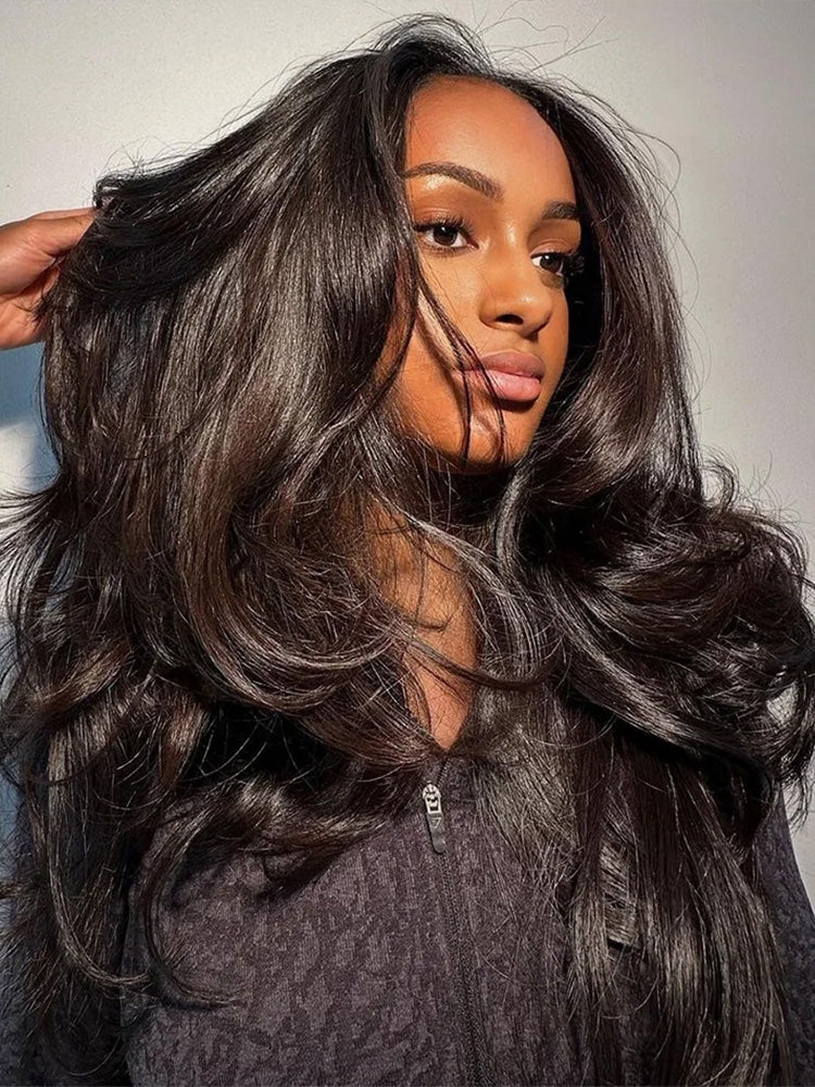 CurlyMe Pre-Styled Butterfly Cut Layered Yaki Straight Glueless Install Half Wig With Draw-string Beginner Friendly - Image 7