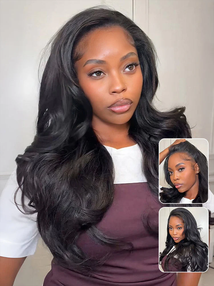 CurlyMe Pre-Styled Butterfly Cut Layered Yaki Straight Glueless Install Half Wig With Draw-string Beginner Friendly - Image 8
