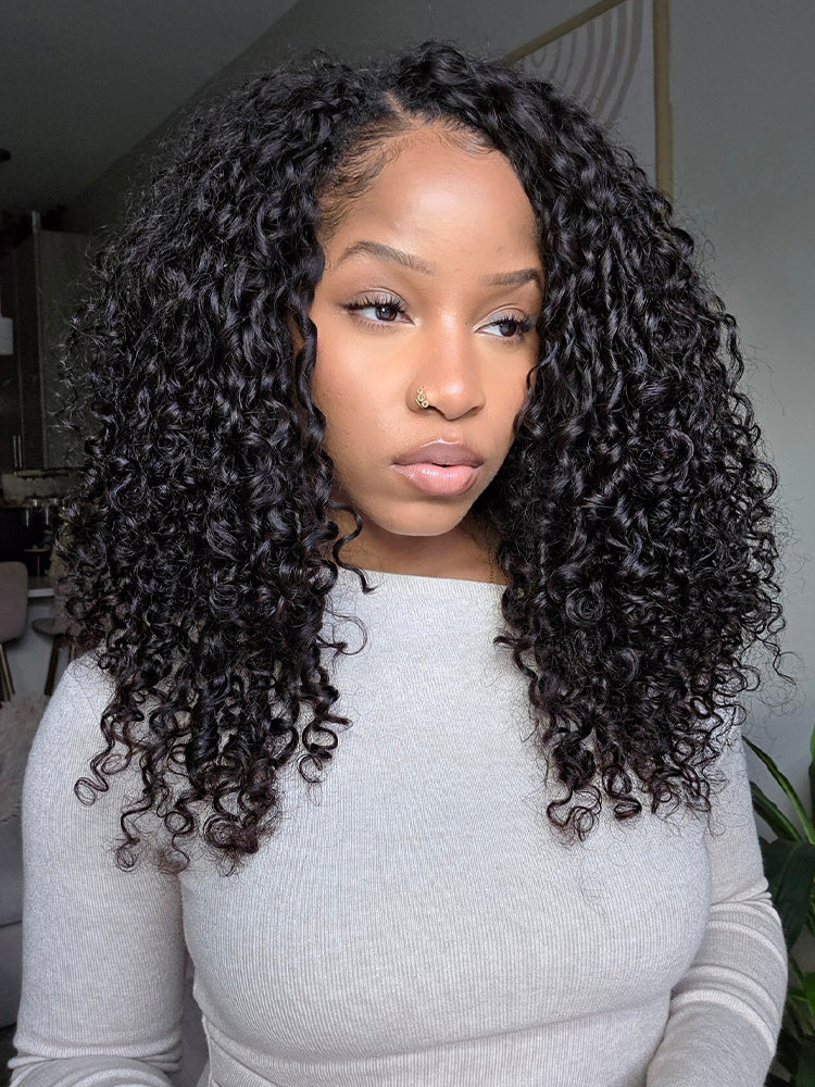 CurlyMe Premium Burmese Curly Miracle Knots Pre-Separated Feather Crochet Human Hair Knotless Boho Braids Remy Hair Extensions - Image 5