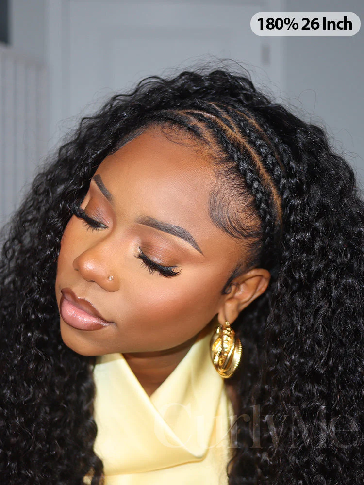 CurlyMe 3 In 1 Half Wig Water Wave Glueless Install Half Wig With Adjustable String Beginner Friendly For Tiktok - Image 3