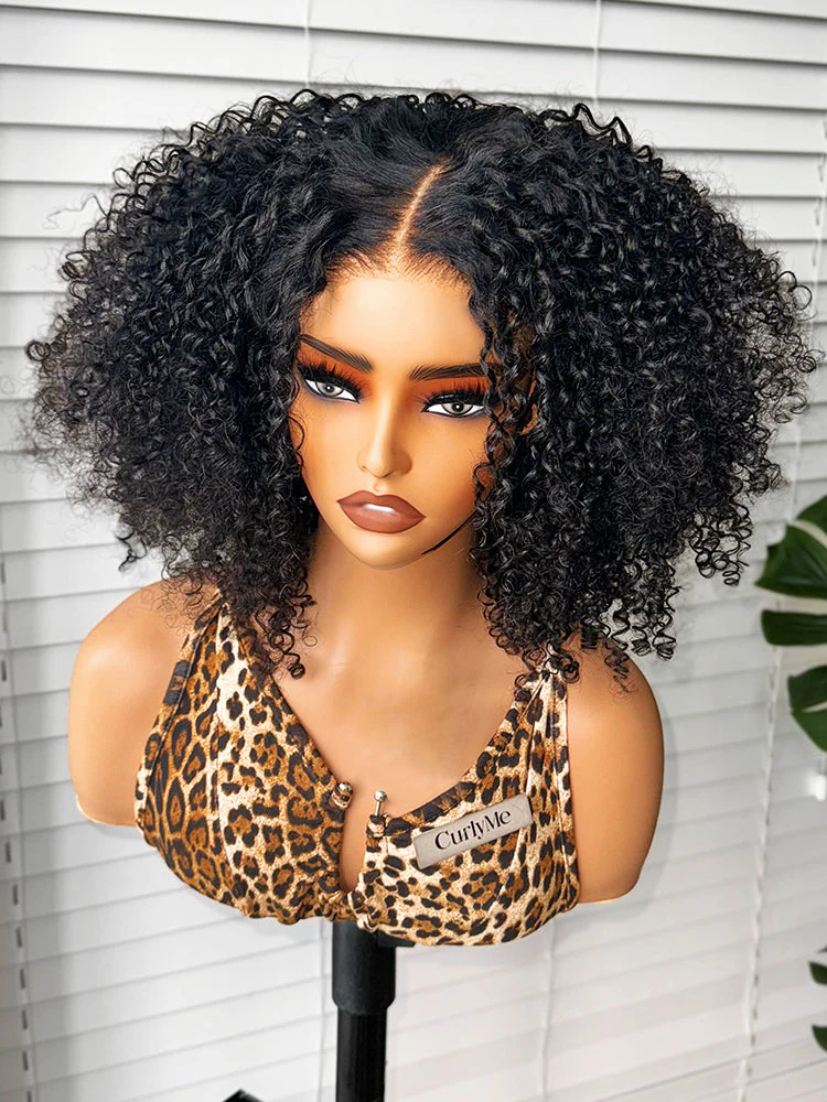CurlyMe Pre-bleached Wear Go Glueless Afro Kinky Curly Pre-cut HD Lace Wig Pre-plucked For Tiktok - Image 3