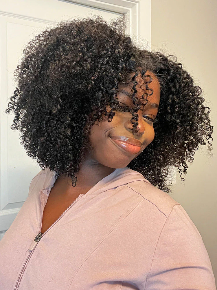 CurlyMe Pre-bleached Wear Go Glueless Afro Kinky Curly Pre-cut HD Lace Wig Pre-plucked For Tiktok - Image 6