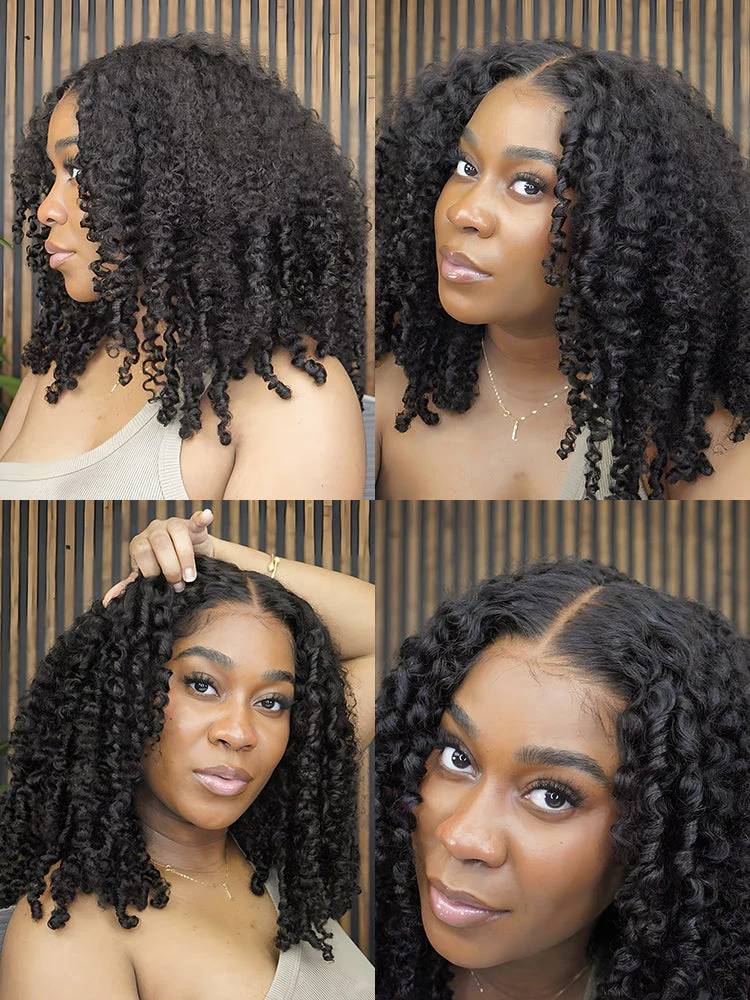 CurlyMe Pre-bleached Wear Go Glueless Afro Kinky Curly Pre-cut HD Lace Wig Pre-plucked For Tiktok - Image 8