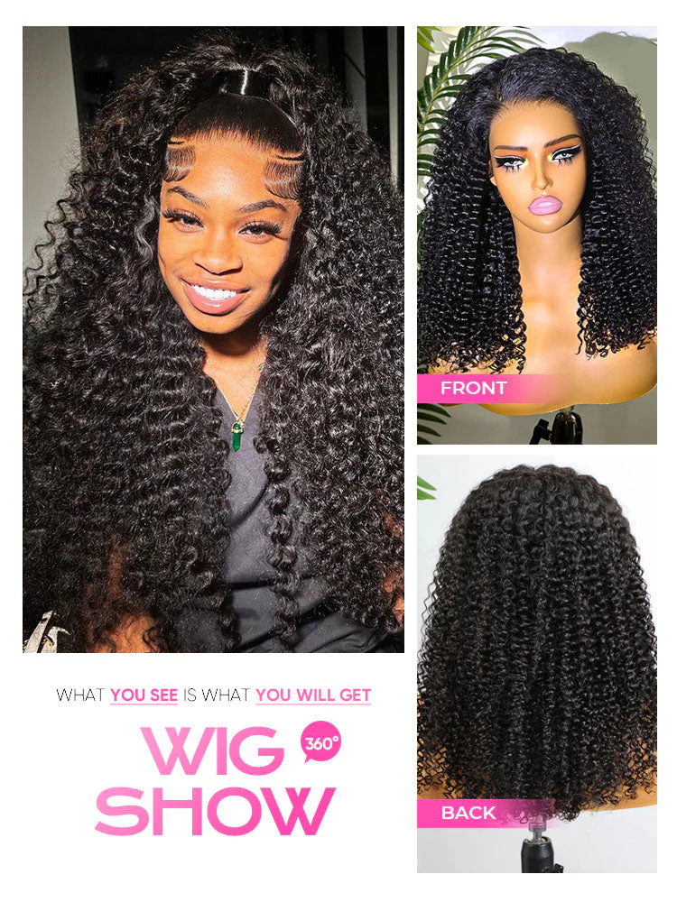 CurlyMe Pre-bleached Kinky Curly 7x5 Pre-cut HD Lace Wear Go Glueless Wig - Image 8