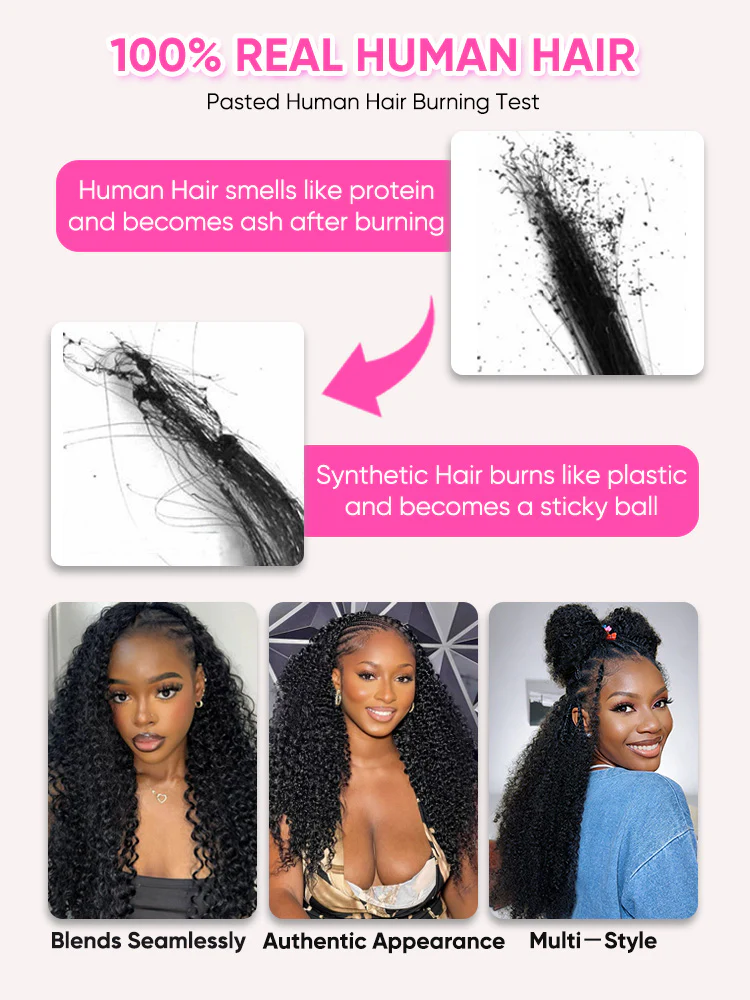 CurlyMe Pre-Separated Miracle Knots Feather Crochet Human Hair for Boho Braids Lightweight Reusable Remy Hair Extensions Protective Style for Women Natural Black Color - Image 11