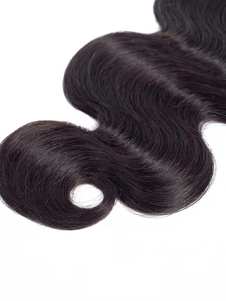 CurlyMe Body Wave Virgin Human Hair 3 Bundles With 4x4Closure Natural Black - Image 6