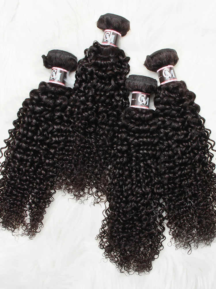 CurlyMe Kinky Curly Virgin Human Hair 3 Bundles With 13x4 Frontal Natural Black - Image 8
