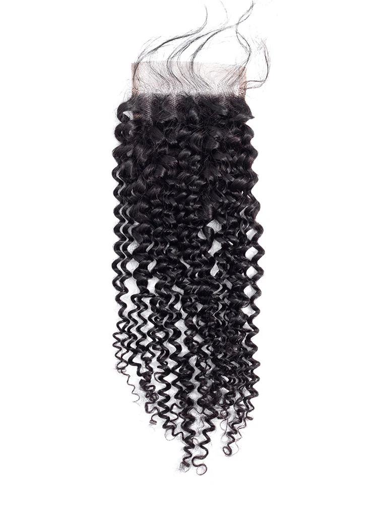 Kinky Curly Hair Natural Black 4x4 Lace Closure