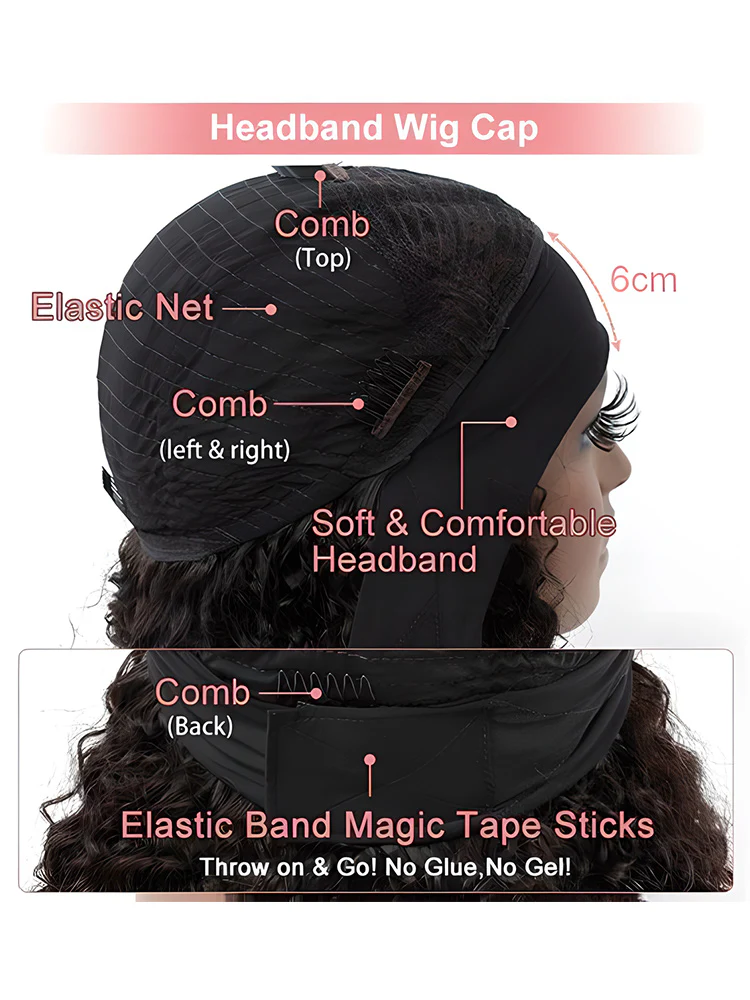 CurlyMe Afro Kinky Coily Hair Headband Wig Curly Non Lace Human Hair Wigs - Image 7