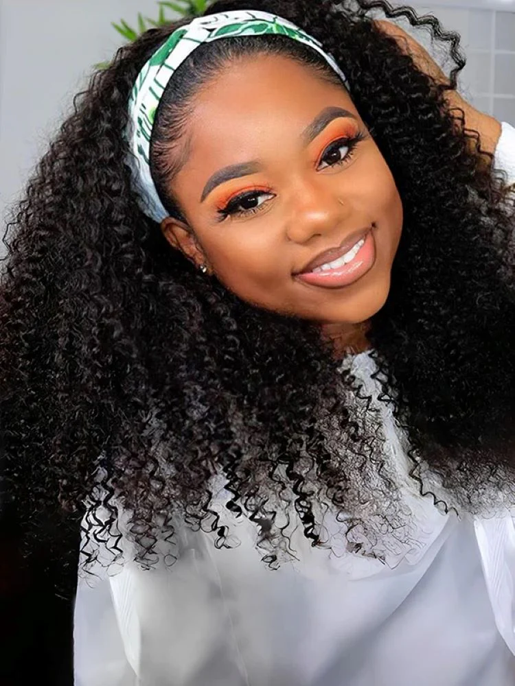 CurlyMe Throw And Go Kinky Curly Headband Wig Glueless No Lace - Image 6