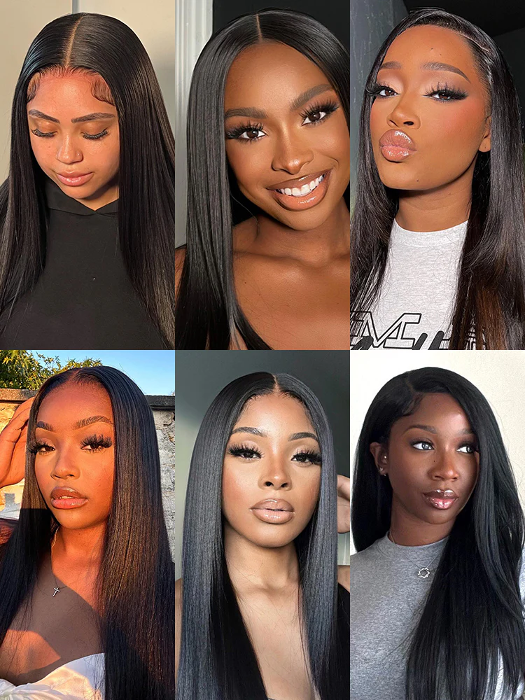 CurlyMe Straight Virgin Human Hair 3 Bundles With 4x4 Closure Natural Black - Image 3