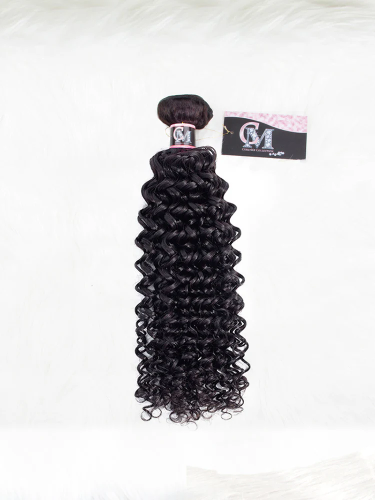 CurlyMe Water Wave Virgin Human Hair 4 Bundles with 13x4 Frontal Natural Black - Image 6