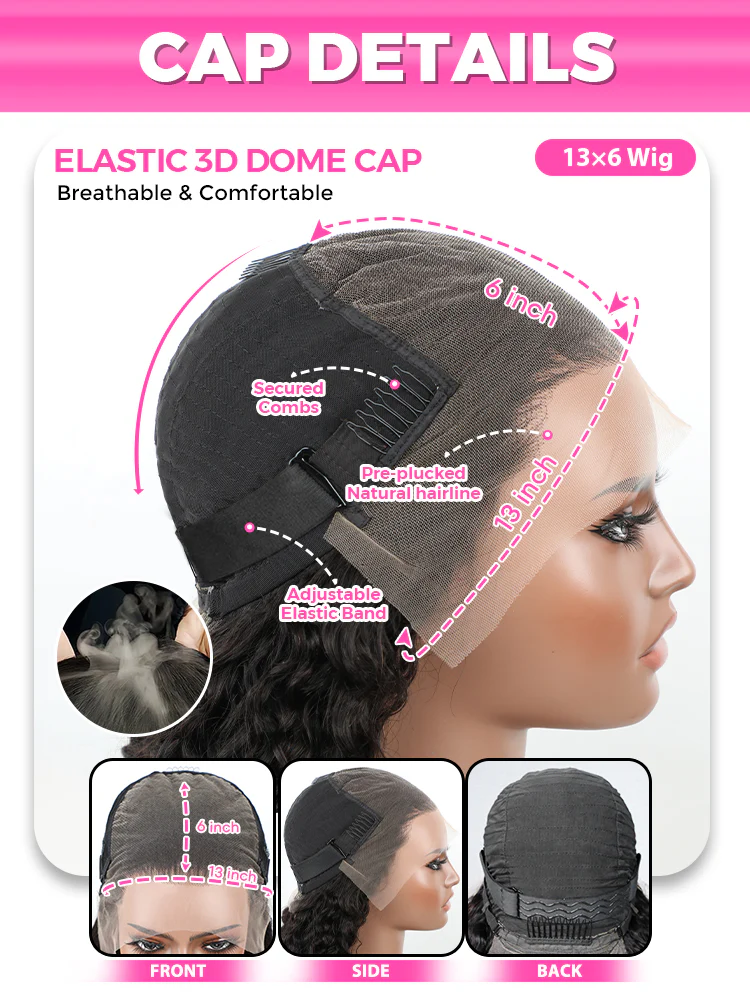 CurlyMe Virgin Human Hair Pre plucked 13x6 Lace Front Wigs Body Wave Hair - Image 8
