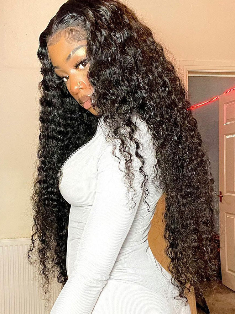 CurlyMe Water Wave Virgin Hair 5x5 Swiss HD Lace Closure Wigs Pre Plucked - Image 3