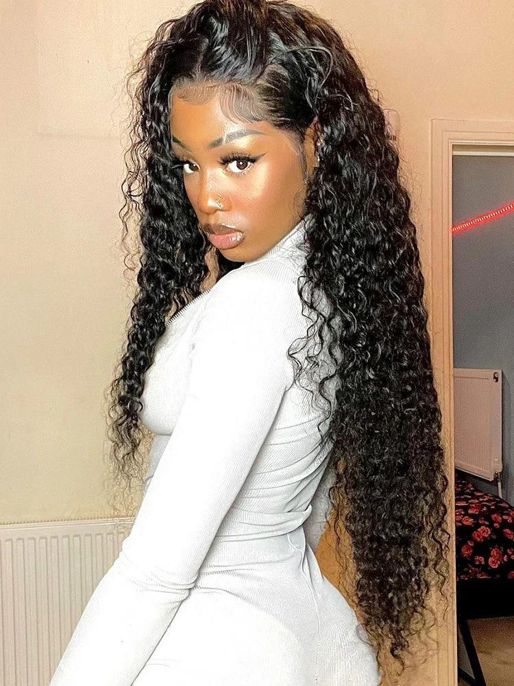 CurlyMe Water Wave Virgin Hair 5x5 Swiss HD Lace Closure Wigs Pre Plucked - Image 5