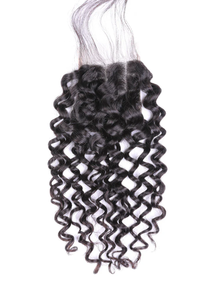 Water Wave Natural Black Hair 4x4 Lace Closure