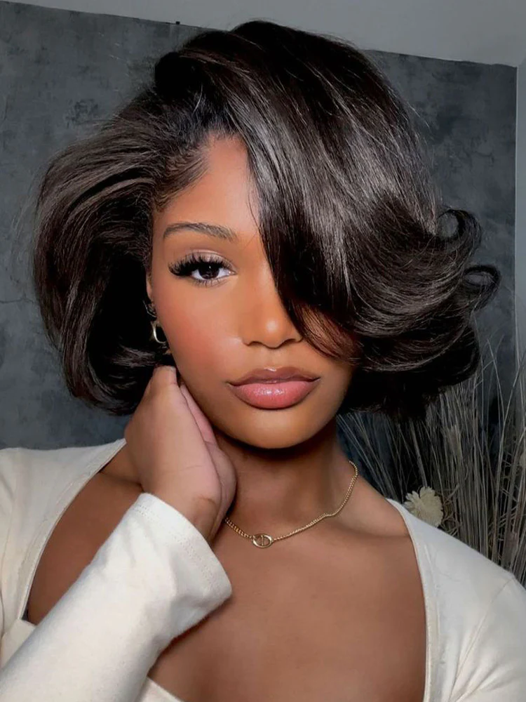 CurlyMe Wear Go Blow Out Straight Bob 7x5 HD Lace Glueless Wig Pre-Bleached Tiny Knots