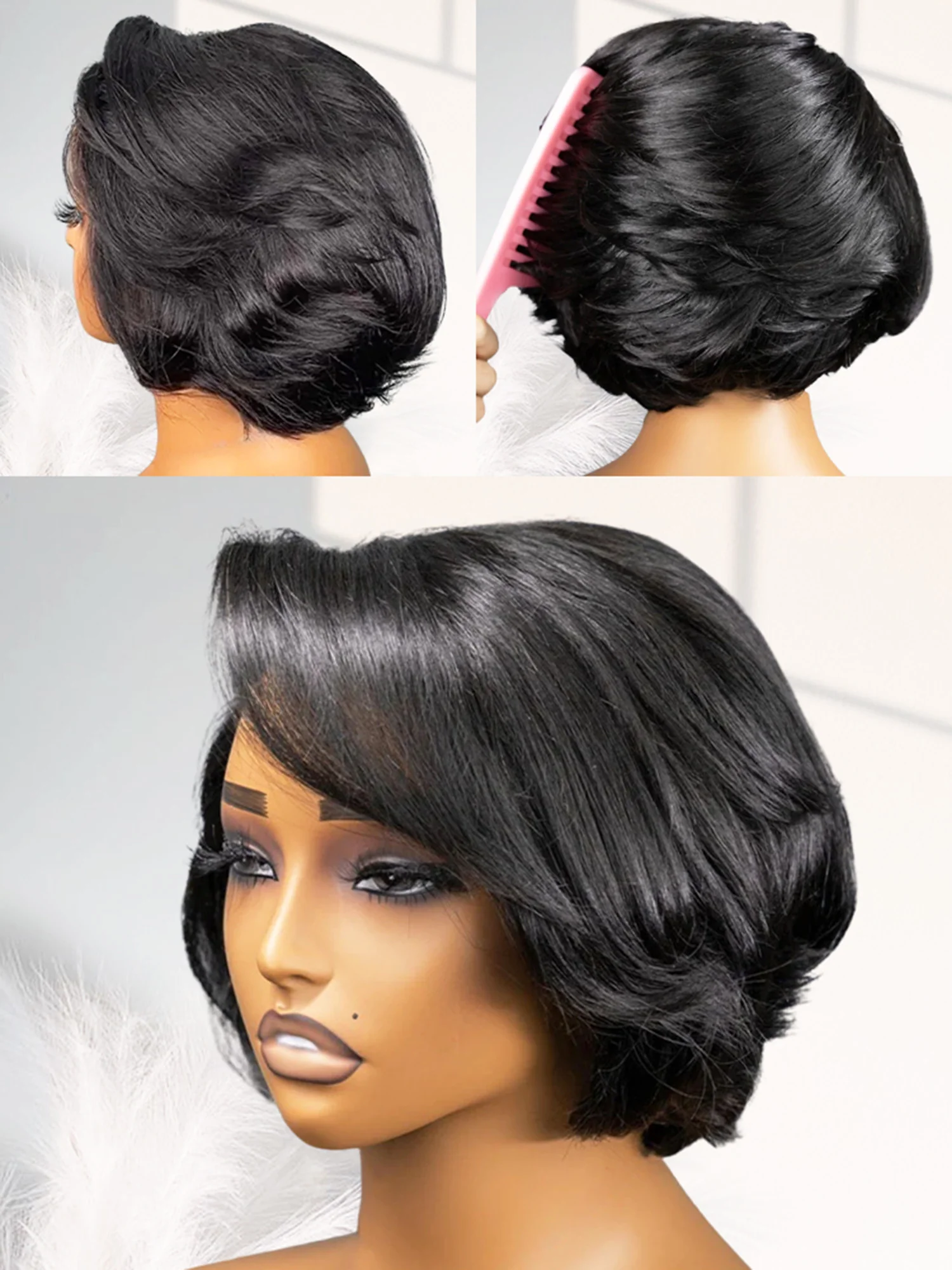 CurlyMe Wear Go Blow Out Straight Bob 7x5 HD Lace Glueless Wig Pre-Bleached Tiny Knots - Image 2