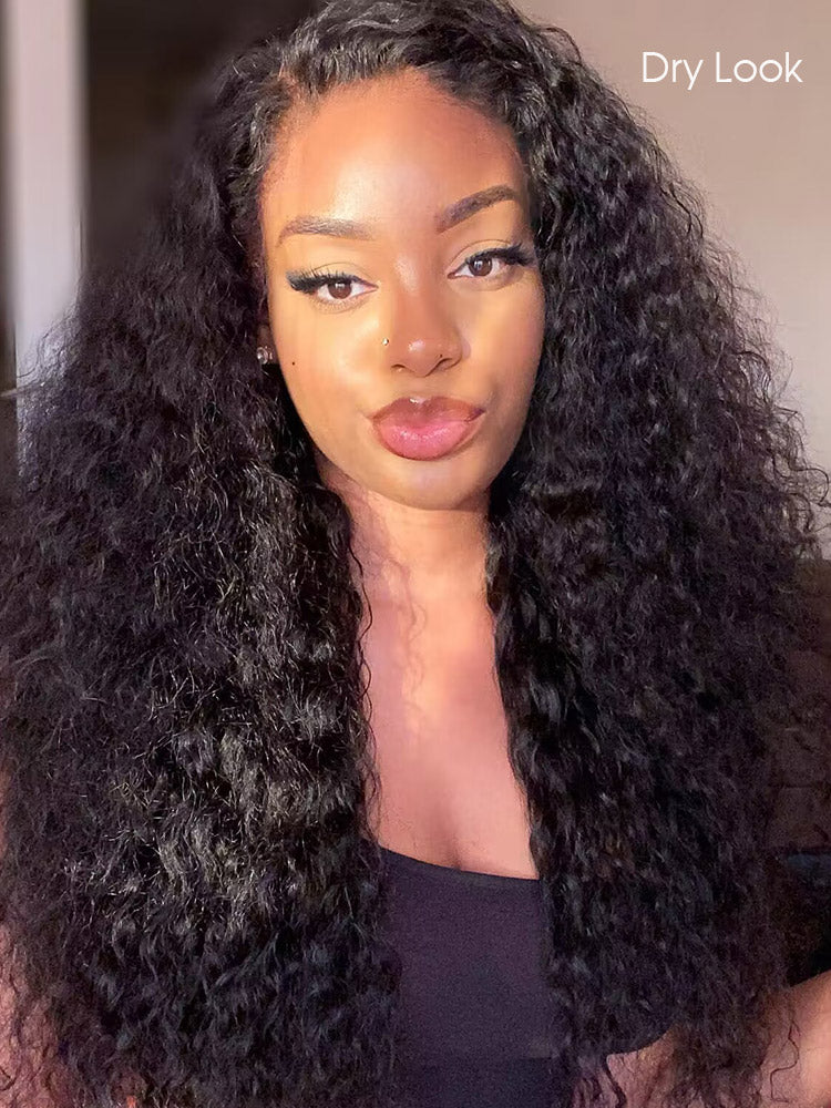 CurlyMe Pre Bleached Knots Water Wave Hair 13x4/13x6 HD Lace Frontal Wig With Elastic Drawstring Wear Go Wig - Image 2