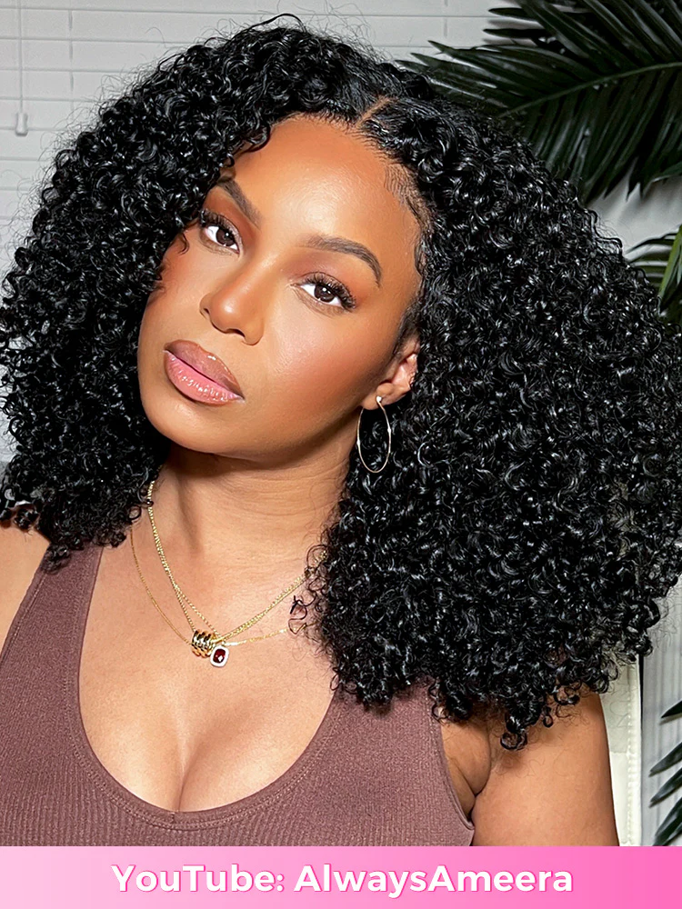 CurlyMe Pre-style Finger Coily 250% Thick Curls Wear Go Glueless Wig 7x5 Pre-cut HD Lace Wig Pre-plucked - Image 2