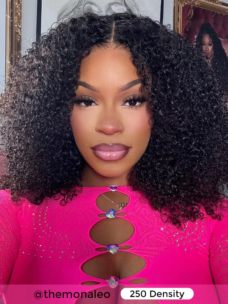CurlyMe Pre-style Finger Coily 250% Thick Curls Wear Go Glueless Wig 7x5 Pre-cut HD Lace Wig Pre-plucked - Image 4