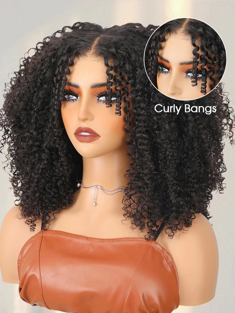 CurlyMe Pre-style Finger Coily 250% Thick Curls Wear Go Glueless Wig 7x5 Pre-cut HD Lace Wig Pre-plucked - Image 8