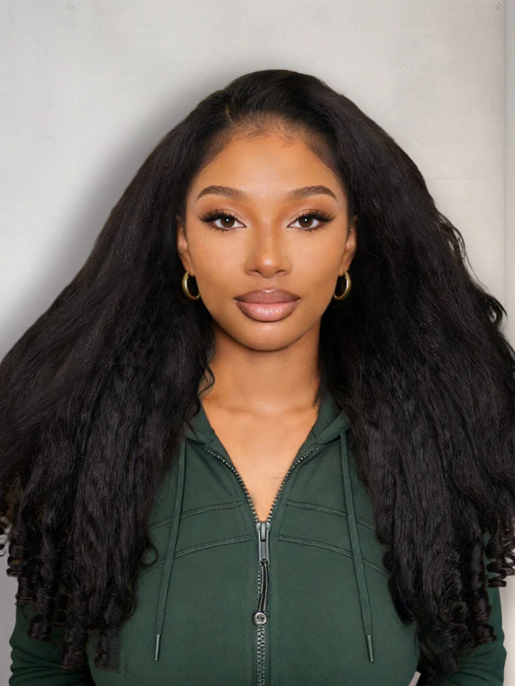 CurlyMe Bleached Knots 9x6 Kinky Straight Burmese Curly Wear Go Glueless Wig Pre-Cut HD Lace With Spiral Curly Ends