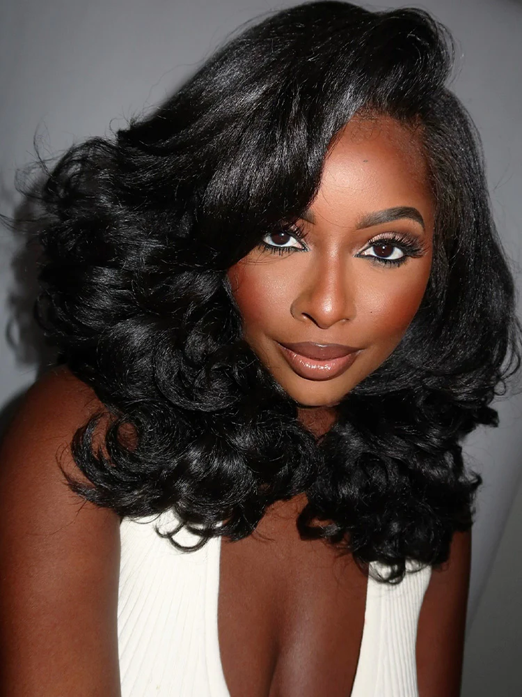 CurlyMe Bleached Knots 250% Density Right Side Part 9x6 Straight Human Hair Wear Go Glueless Wig - Image 4