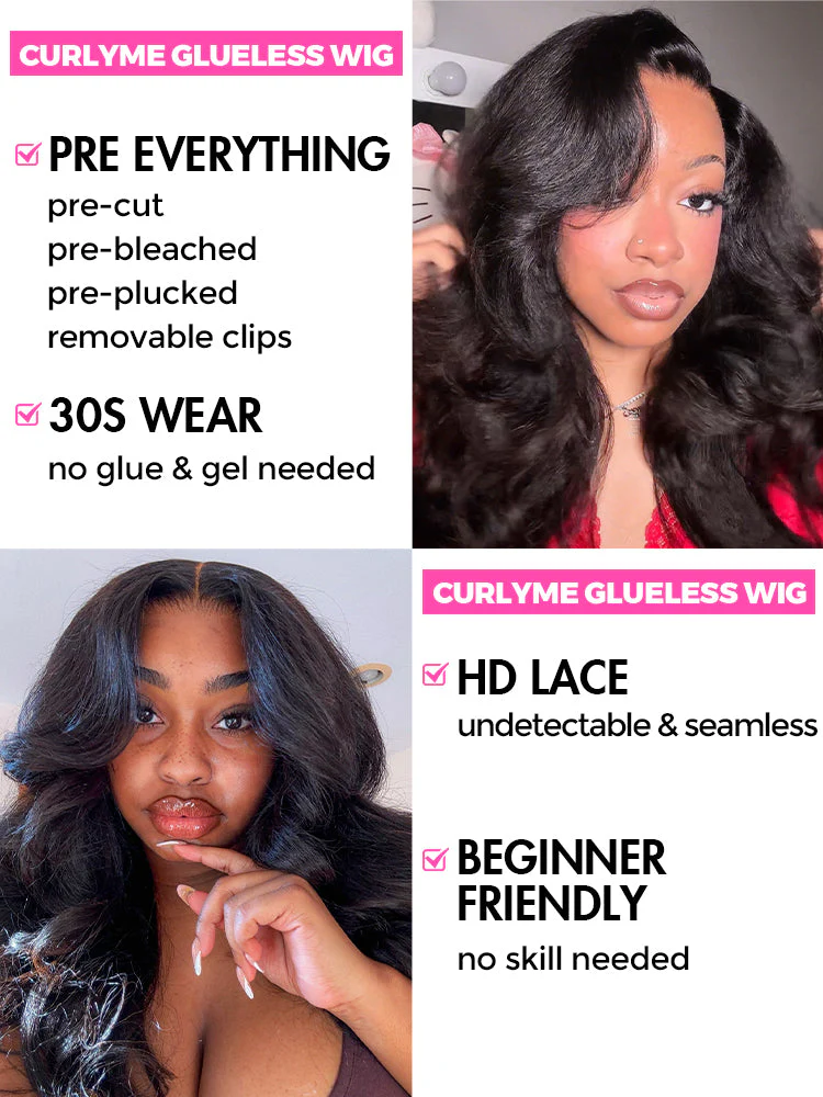 CurlyMe Pre-bleached Kinky Straight Hair Wear Go Glueless Wig 7x5 Pre-cut HD Lace Pre-plucked - Image 12